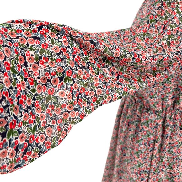 Boden Floral High Neck Long Sleeve A-Line Dress Multicolor Size 6 - Picture 6 of 13